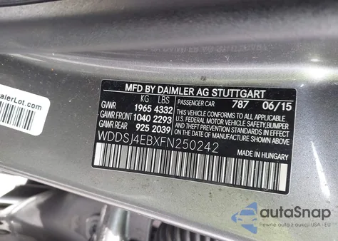 2015 Mercedes-Benz Cla 250 z USA, uszkodzony, nr VIN WDDSJ4EBXFN250242